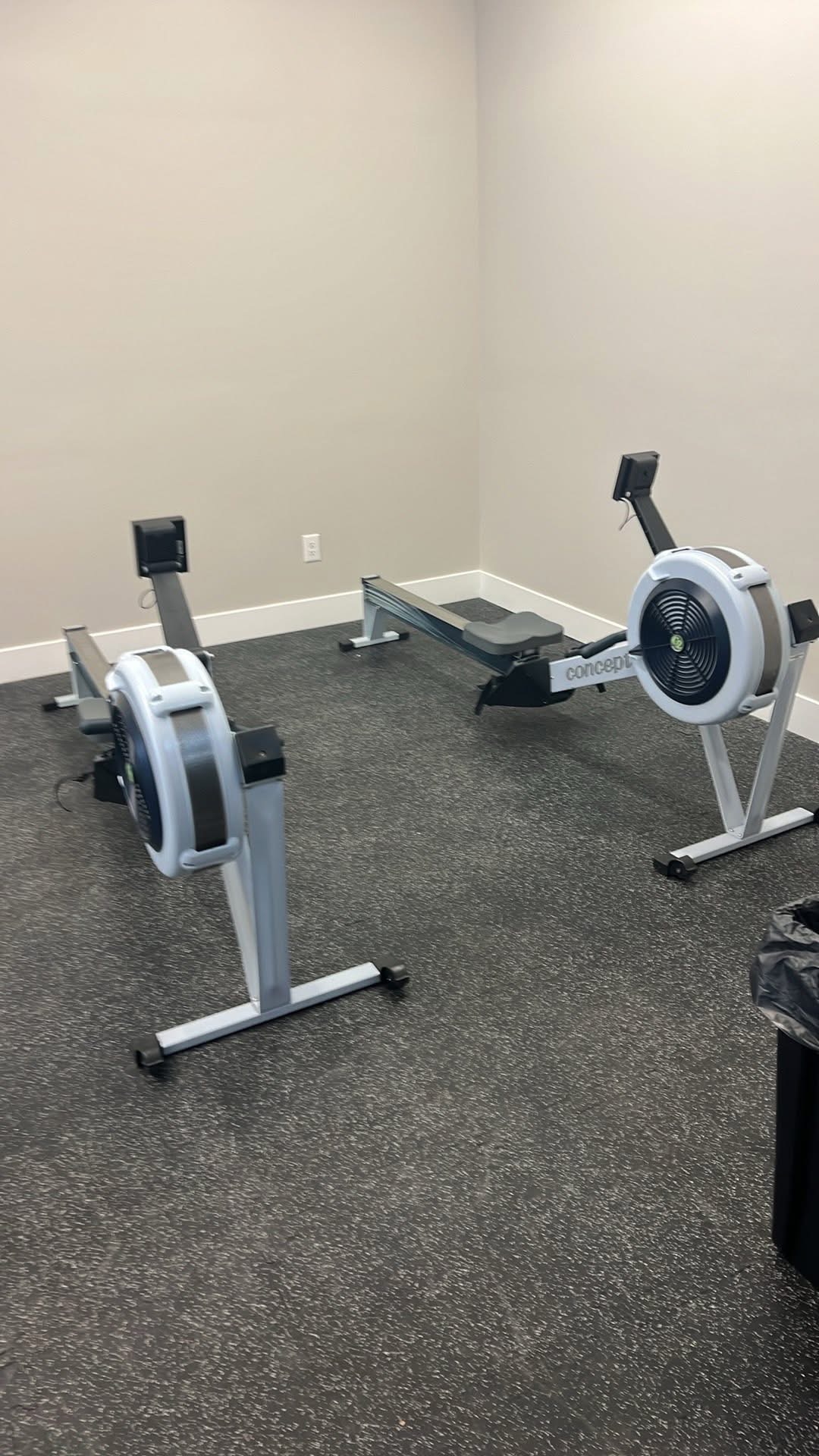 Concept 2 rowers in the cardio room